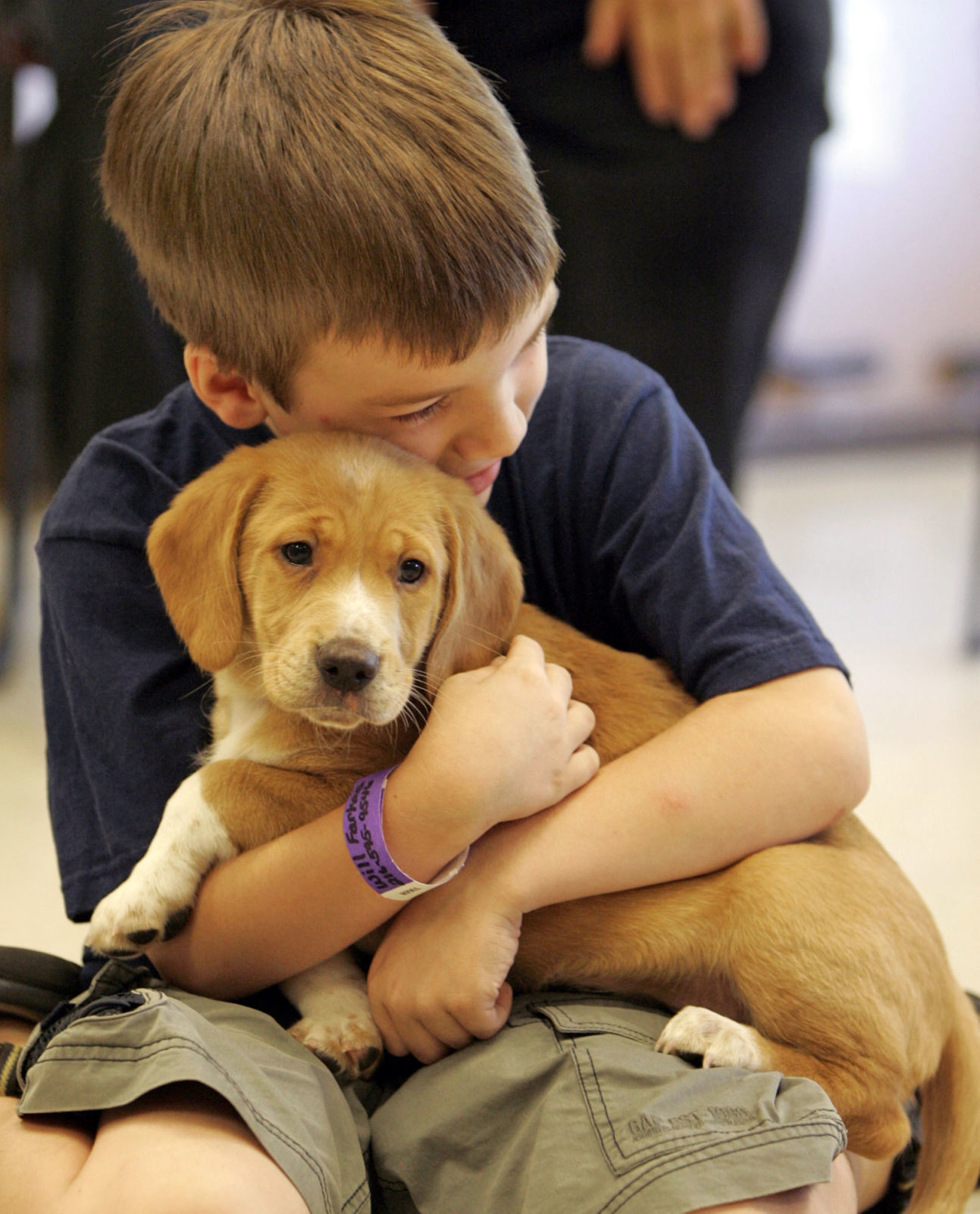 Boy and puppy